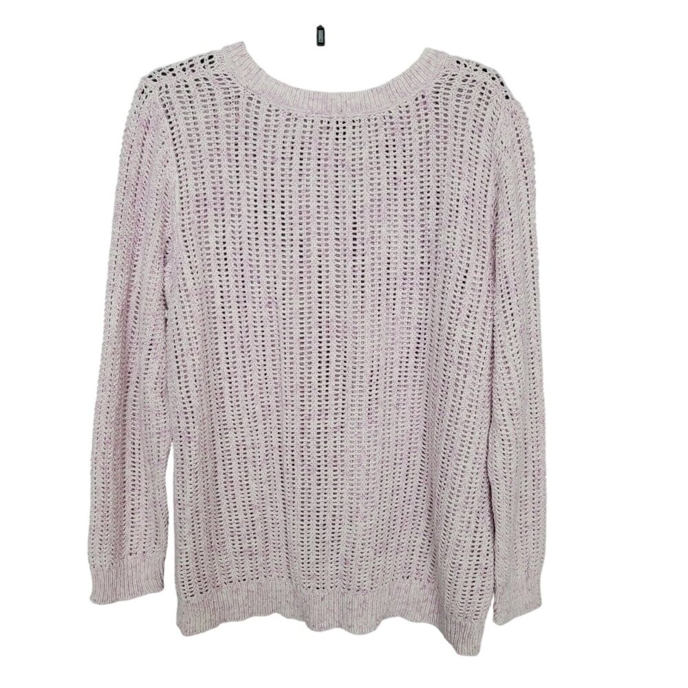 Talbots Tie Dye Sweater Womens Size 2X Lavender Loose Knit Sheer - Picture 2 of 6